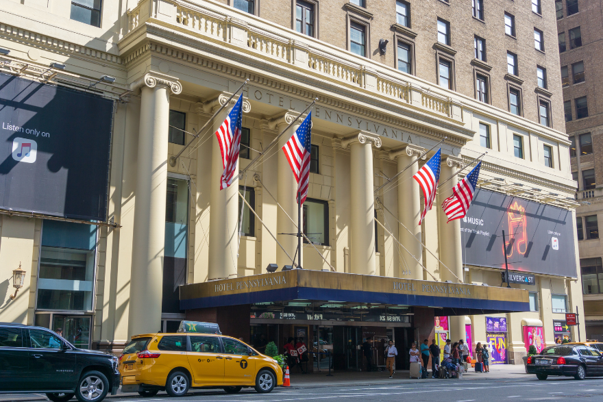 Photo of the former Hotel Pennsylvania, NYC, taken in 2018