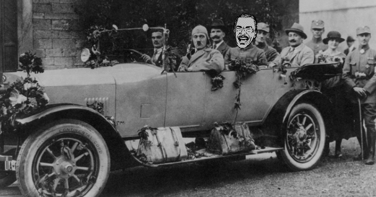 Flagstaff-stag-do-with-Hitler Car